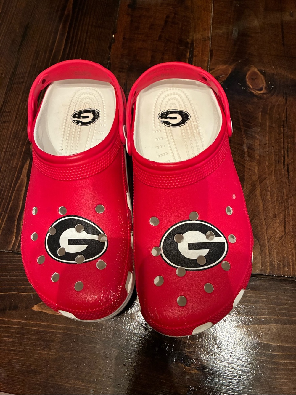 UGA Crocs Size 9